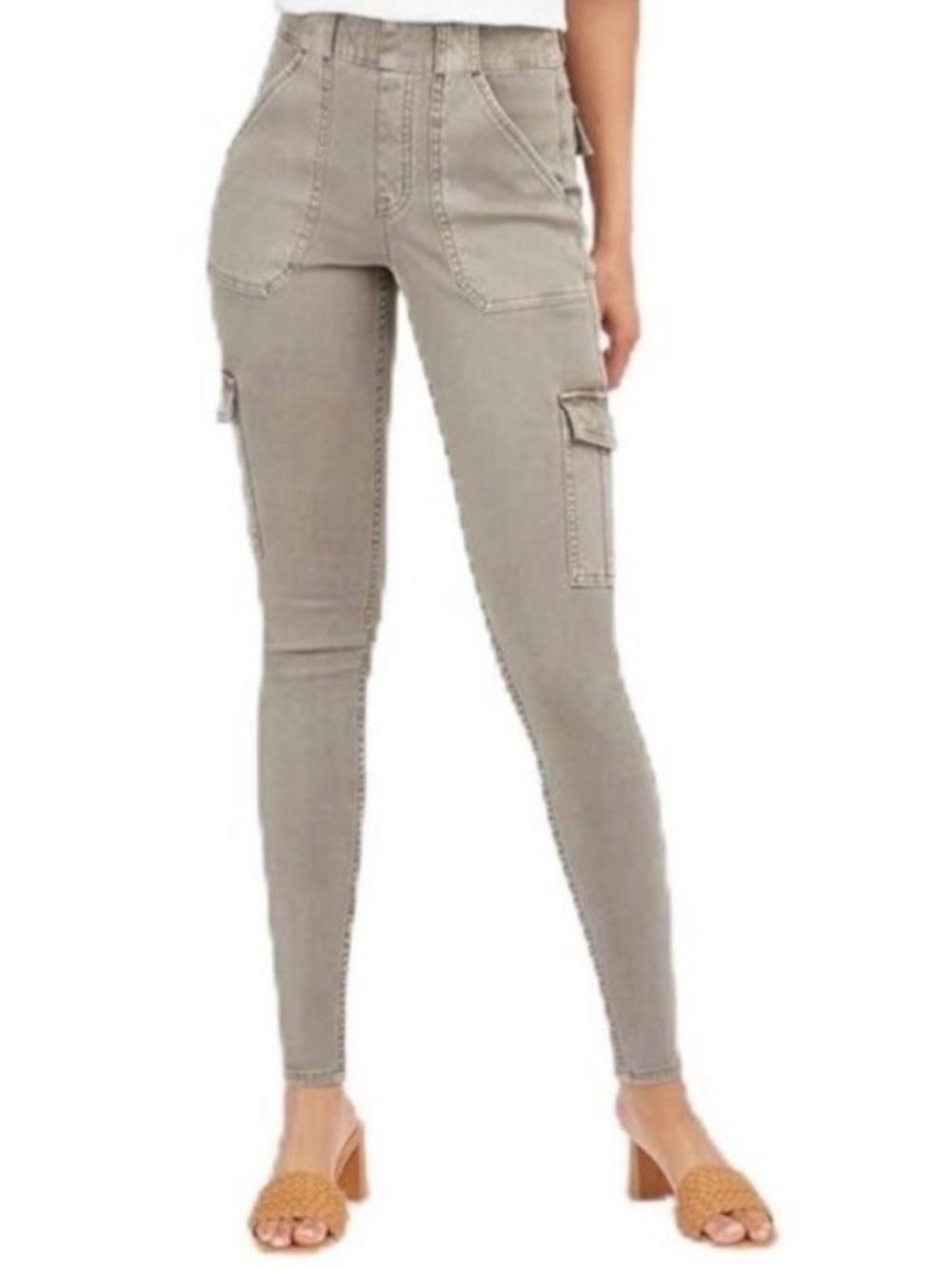 Spanx Stretch Twill Ankle Cargo Pant Contemporary Minimalist Office Casual Small